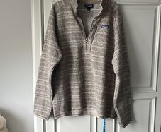 Delivery Included - Patagonia Men's Oatmeal Marl Half-Zip Fleece Large