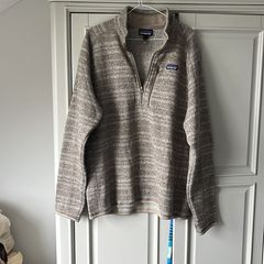 Patagonia Men's Oatmeal Marl Half-Zip Fleece Large