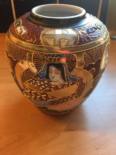 Japanese hand painted vase