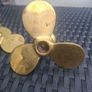 Lovely pair of Vintage solid Brass Nautical Boat propeller Candlestick holders Image 6