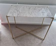 Gillmore White Marble Small Console Table
