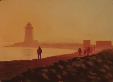 Lighthouse Scene in soft pastel