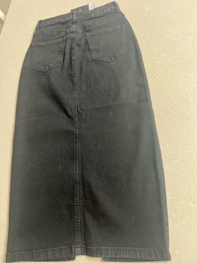 Brand new Lipsy black denim midi skirt