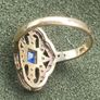 Gold Sapphire Diamonds Art Deco Ring Image 2
