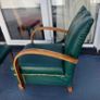 Art Deco restored Vintage 1930s Bentwood fireside chair in faux leatherette Image 10