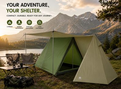 3 Man House Tent Waterproof Camping Tent