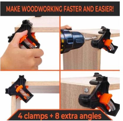 BRAND NEW Carpenters Right Angle Clamp 60/90/120 Degree Right Angle Clamp Woodworking Fixing Clips Picture Frame Corner Positioning Tools