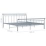 Bed Frame Grey Metal 160x200 cm Image 6