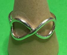 Handmade sterling silver infinity ring. Size p&1/2