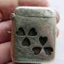 Vintage Silver Plated Vesta Case Matchsafe Irish Connemara Shamrock Lucky Image 2