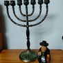 Vintage Metal Menorah Candle Holder  33 cm Image 3