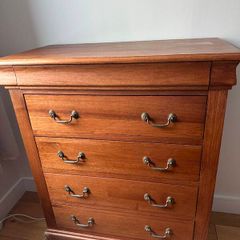 Solid Wood Chest of Drawers  4 Drawers + Hidden Top Compartment