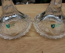 Set of Two Killarney Crystal Candlestick Holders 8,4" Tall Made In Ireland Dinner Candleholder
