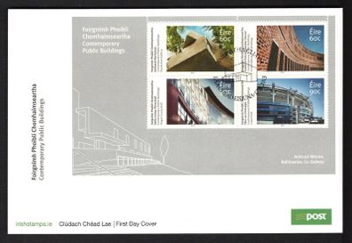 2013 Ireland Contemporary Public Buildings Commemorative Stamps Miniature Sheet An Post First Day Cover (FDC)