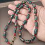 Antique Gabri Eyes Feather Desgin & Venetian Whiteheart Glass Beads Necklace Image 7