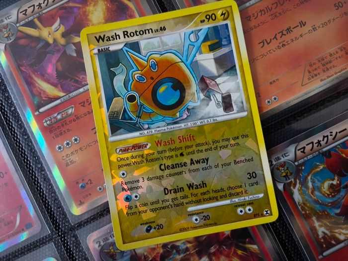 Wash Rotom Lv.46 ! Reverse Shatter Holo ! from Rising Rivals Set ! 2009 ! Vintage Pokemon Card !