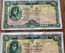 3 one pound lady lavery bank notes.