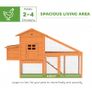 Wooden Chicken Coop with Run, Nesting Box, Slide-out Tray, Ramp, Perches, Asphalt Roof, 179 x 67 x 115cm Image 4