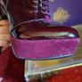 Carvela lace up burgundy patent leather and suede boots stiletto high heels 5 Image 6