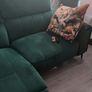 Green velvet recliner sofa Image 2