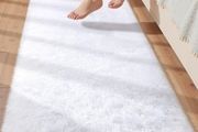 60x120cm, White Runner rug for Bedroom, Washable Anti Slip Fluffy Rug Shaggy Soft Modern Floor Carpets Mat Beside Rugs for Kids Hallway Living Room