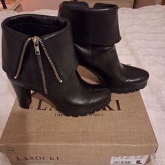 Lasocki black faux leather boot UK 6 new