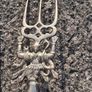 19th Century Horned Ceramonial Trident and Dagger (24 Inches) Image 5