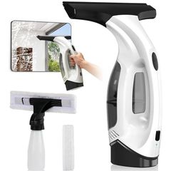 Window Vac Cleaner Kit, Electric Cordless Window Vacuum with 40min Battery Life, 28 cm Suction Nozzle & 150 ml Water Tank, Suitable for Windows, Tiles and Mirrors (Black