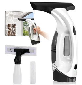Window Vac Cleaner Kit, Electric Cordless Window Vacuum with 40min Battery Life, 28 cm Suction Nozzle & 150 ml Water Tank, Suitable for Windows, Tiles and Mirrors (Black