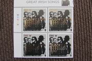 Ireland 2019.U2,Great Irish Songs.Block of Four.Without You.MNH.