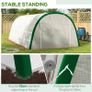 Garden Tunnel Greenhouse 18m 6L x 3W x 2H m - 8 Windows, Zippered Roll-Up Door, Galvanized Steel, PE Cover, White Image 6