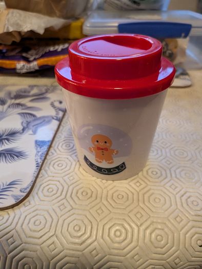 Christmas plastic cup with lid