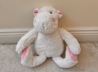 Mumbles White Pink Hippo Plush Soft Only approx. 25 cm. (without legs) MM606 Please see photos