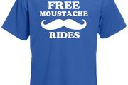 Free Moustache Rides  Mens funny rude t-shirts
