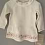 Mamas and Papas Baby Girl 2 Piece Fine Knitted Set Cream Embroidered Flowers  0-3mths BNWT Image 2