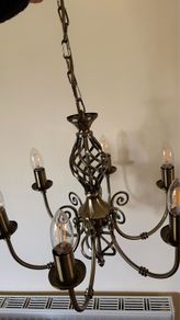 2 x brushed brass style  chandeliers