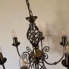 2 x brushed brass style  chandeliers