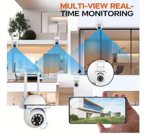 1080P HD WiFi Security Camera - Versatile Indoor-Outdoor Use, Long-Distance Night Vision with 355 dagree Intercom, Dual-Way Audio, AI Motion Detection