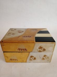 Vintage Hand Painted Lacquered Trinket Box