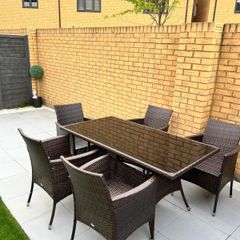 7 Pcs Rattan Dining Set