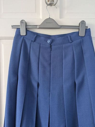 Vintage 1980/90s Wool Mix Blue Maxi Skirt Size 12