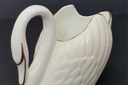 Vintage 1980s Royal Tara Swan Vase, Trinket, Fine Bone China Ireland White Gold Trim Handmade Galway