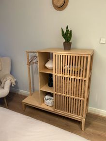 IKEA Open wardrobe with sliding door, bamboo