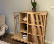 IKEA Open wardrobe with sliding door, bamboo