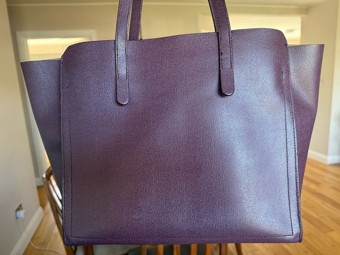 Furla Aubergine Saffiano Leather Bag