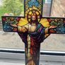 Stained glass look Jesus on cross Image 2