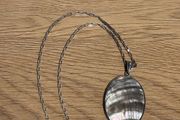 Vintage Sterling Silver Necklace with Abalone Shell Pendant