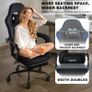 Gaming Chair for Adults, Ergonomic Gaming Chair with Footrest, Lumbar Support and Headrest, Adjustable Height computer chairs gaming, fabric gamer chair for Home Office, Black Image 7