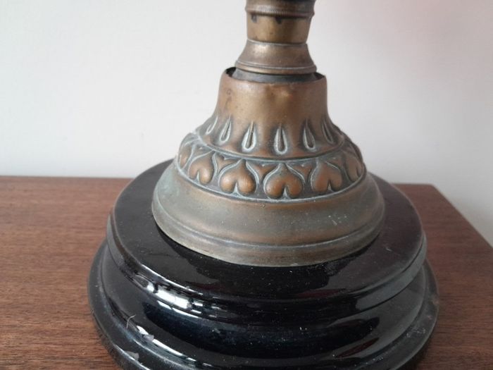 Antique Cranberry Oil Lamp Base Spare