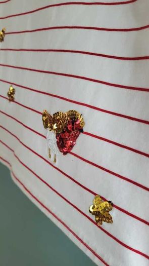 Nutmeg red and white striped Sz 16 (Fit 14-16UK)